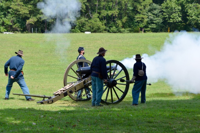 Live cannon firing at Kennesaw Mountain.