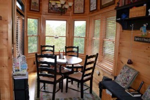 Dining room with awesome views over Blue Ridge.