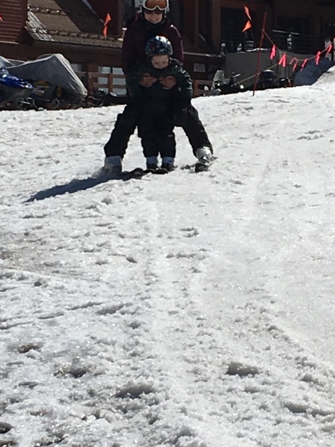 Jasper skiing agin. WE have to drag him off. To see video click on image and then on blank screen.